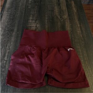 AYBL High-Waist Wine/Burgundy Athletic Shorts